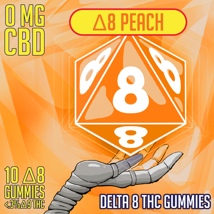 Delta 8 THC Peach Gummies Label